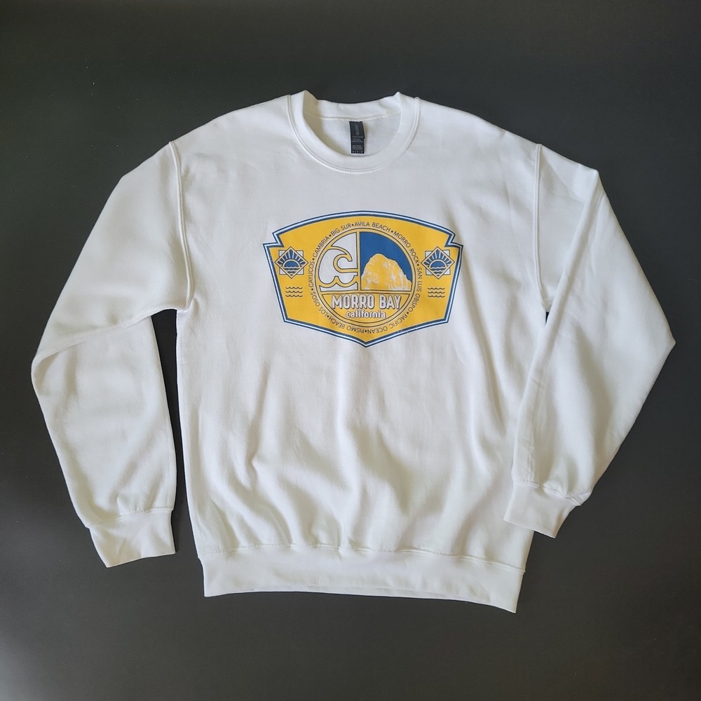 Morro Bay California Graphic‎ Sweatshirt Medium Crewneck Beach Casual Coastal